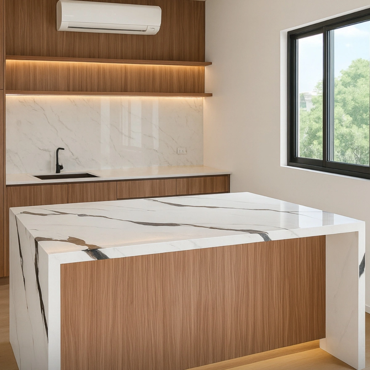 ตัวอย่างสัดส่วนเคาน์เตอร์ใน ห้องครัว งานจริง