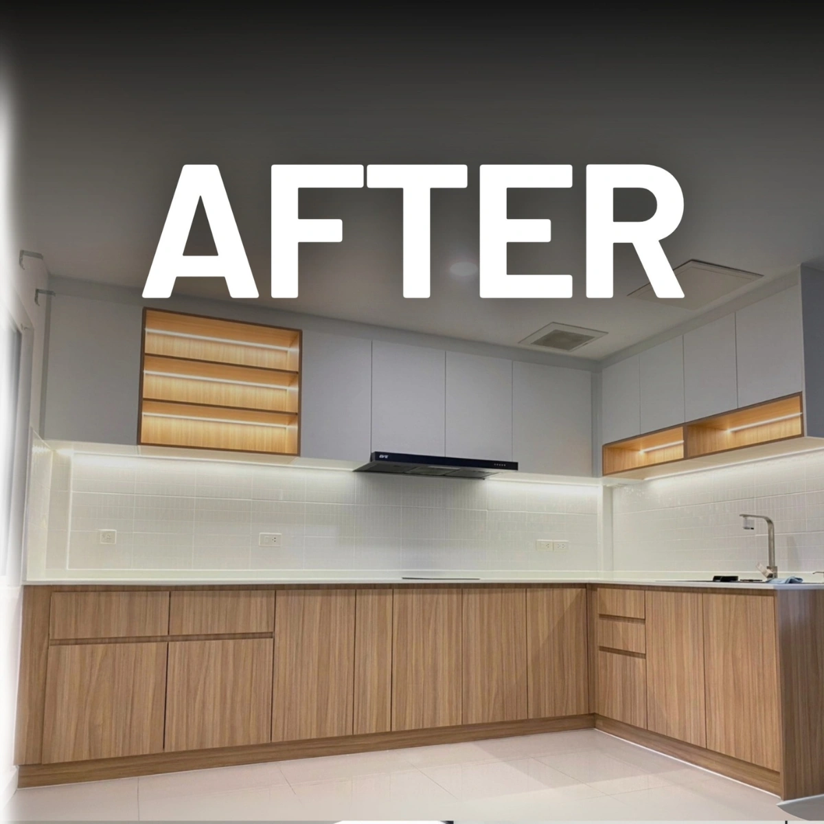ภาพAfter ผลงานจริง built in ห้องครัว เก็บงานเนียนและเก็บของได้เยอะ